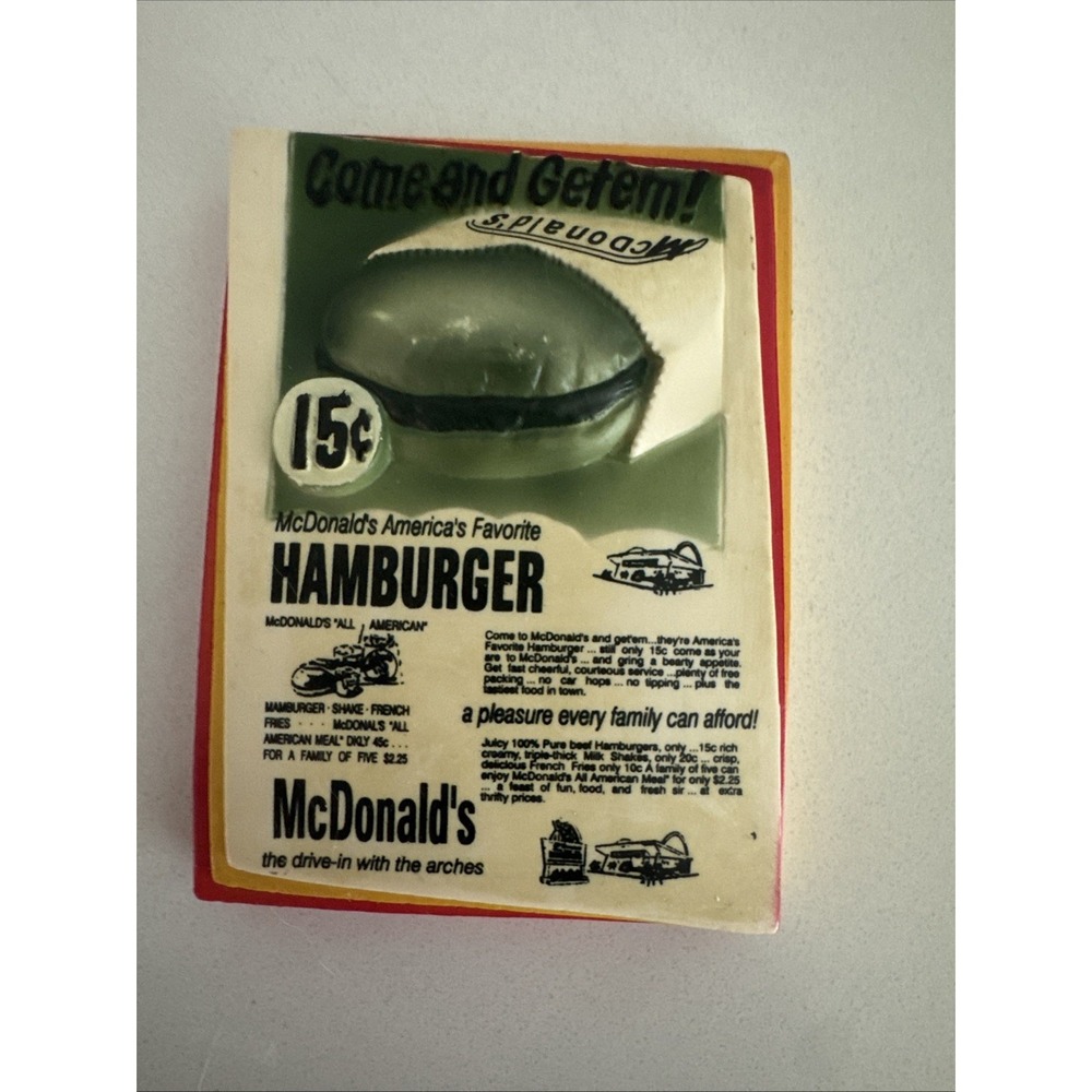 Vintage McDonald's "Come And Get'em" Fridge Magnet.